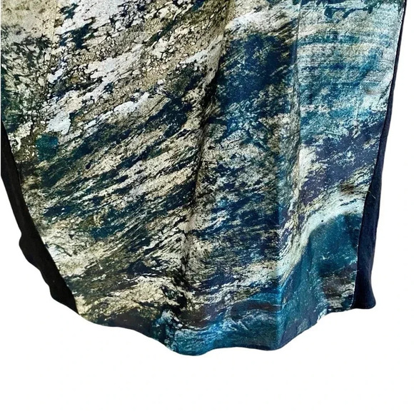 Helmut Lang Silk Granite Paint Splash Criss Cross Dress Size 2 Black Gray - Picture 4 of 15